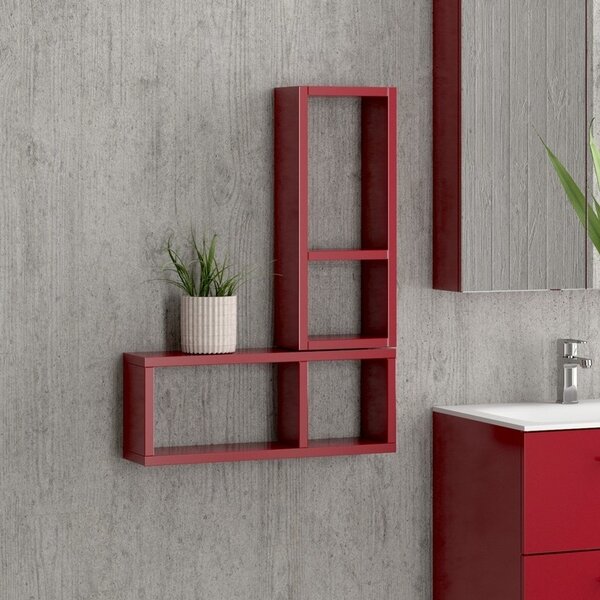 Kamalu composizione mobile lavabo bagno 60 cm, specchio contenitore e 2 pensili el-60c