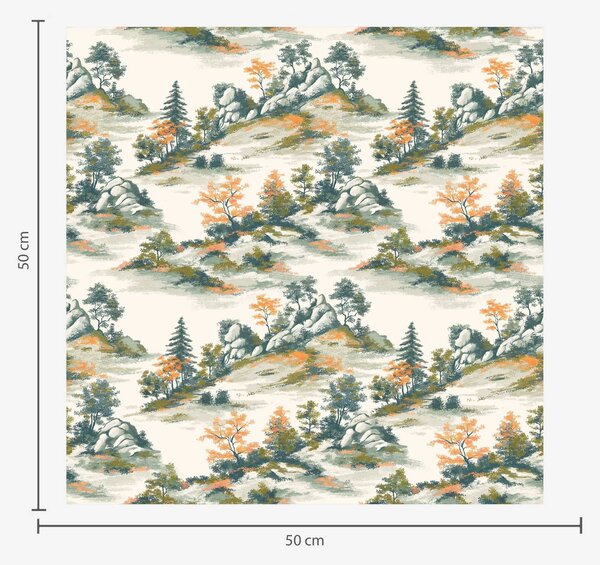 Carta da parati Alberi su cenge montuose con pietre, Parati fiori e piante classici, a00090 : Uwalls.it