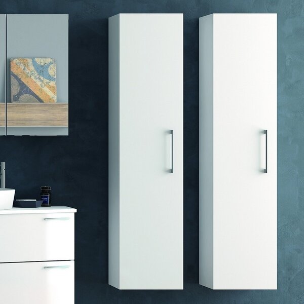 Composizione bagno sospesa 100cm: mobile, specchio contenitore e 2 colonne FORM-100 - KAMALU