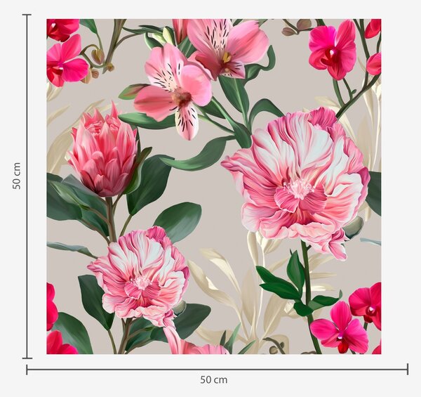 Carta da parati Delicati fiori rosa su sfondo chiaro, Parati fiori e piante classici, Parati classici Fiori Peonie, a00094 : Uwalls.it