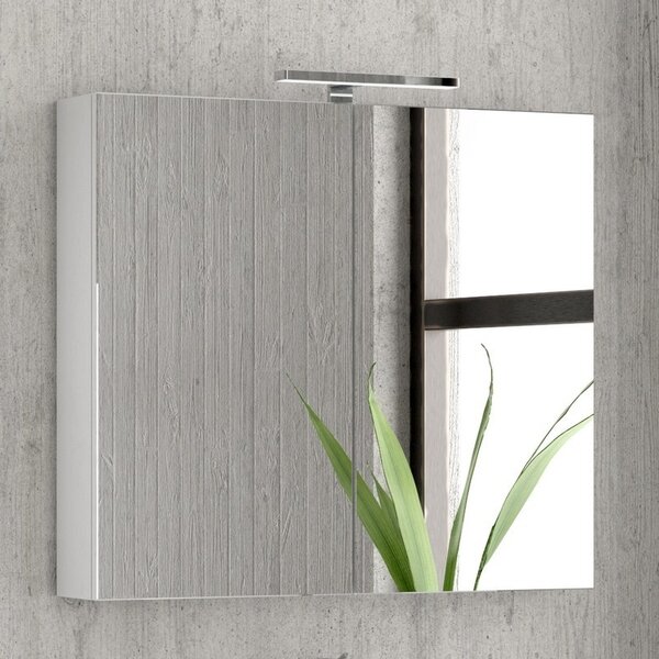 Kamalu composizione bagno sospesa 80cm: mobile, specchio contenitore colonna e pensile el-80a