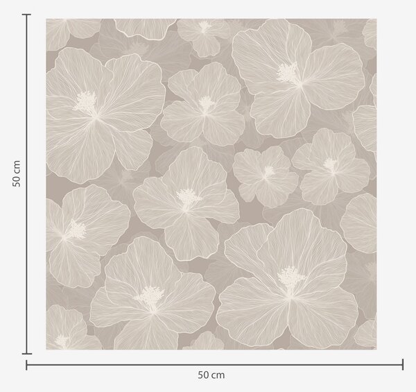 Carta da parati Grandi fiori su sfondo beige, Parati fiori e piante classici, a00067 : Uwalls.it