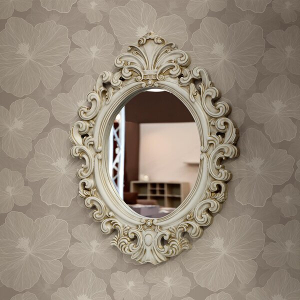 Carta da parati Grandi fiori su sfondo beige, Parati fiori e piante classici, a00067 : Uwalls.it