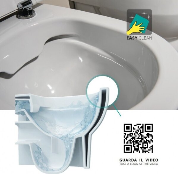 Kamalu sanitari sospesi senza brida sedile soft close eos-10