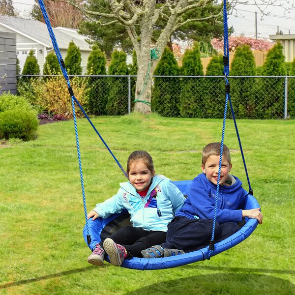 Homcom Altalena Rotonda per Bambini, Altalena da Giardino a Nido, Regalo bambino Interno ed Esterno 100x180cm|Aosom