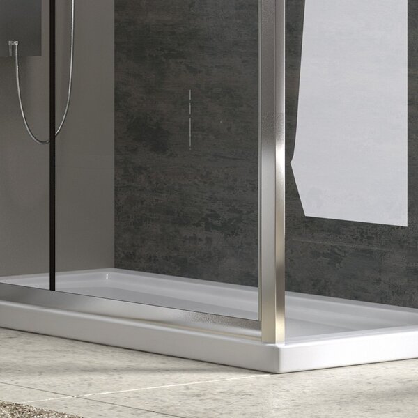 Kamalu box doccia angolare 140x70 laterale fisso 70cm vetro trasparente altezza 180cm k410ns