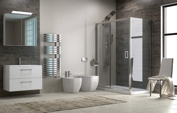 Kamalu box doccia angolare 140x70 laterale fisso 70cm vetro trasparente altezza 180cm k410ns