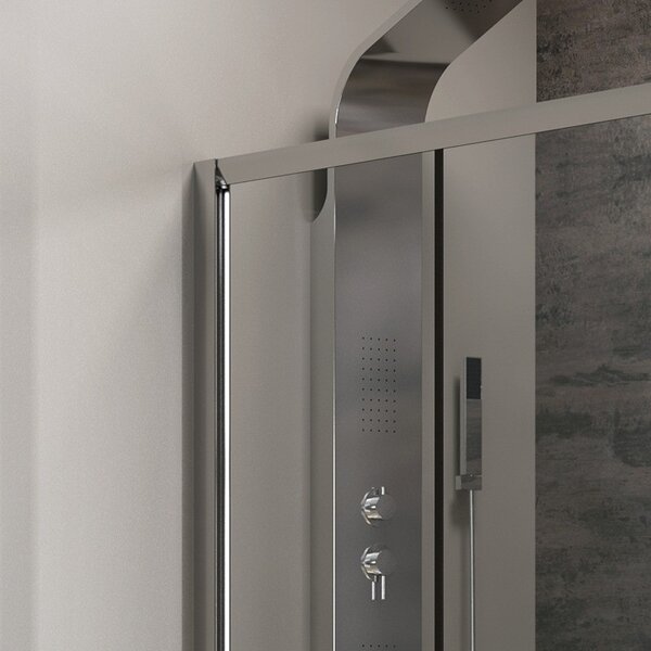 Kamalu box doccia angolare 140x70 laterale fisso 70cm vetro trasparente altezza 180cm k410ns