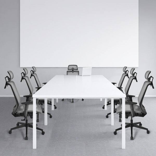 Costway Sedia ergonomica a rete da ufficio con schienale alto, Sedia girevole per computer con supporto lombare Grigio