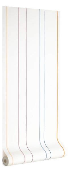 Carta da parati Nahilin bianca con motivo a righe multicolore 10 x 0,53 m FSC MIX Credit