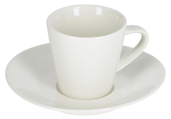 Tazza da caffè piccola Pierina in porcellana bianca con piattino