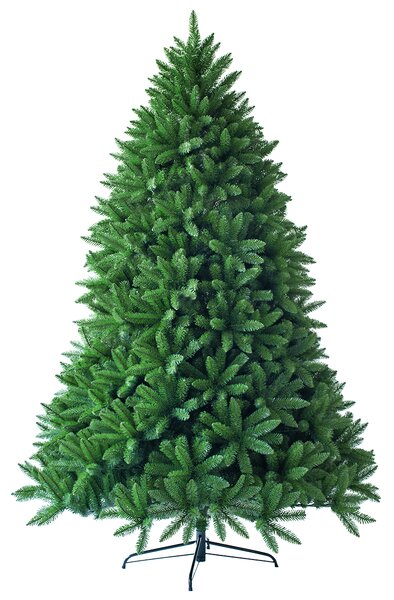 Costway Albero di Natale 225 cm con 1968 rami in PVC, Abete artificiale con cerniere e solida base di metallo