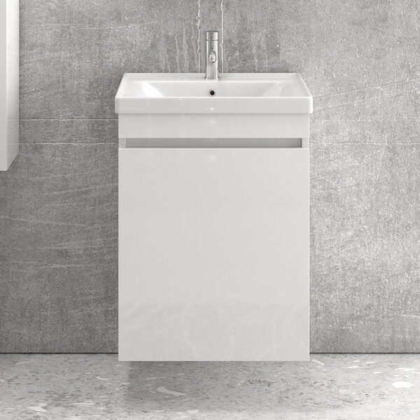 Mobile bagno 55 cm sospeso con lavabo incasso SV-55A - KAMALU