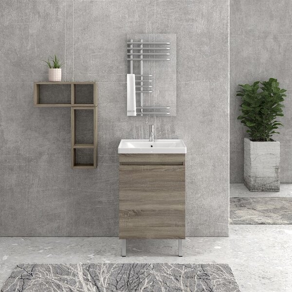 Mobile bagno 55cm a terra con lavabo incasso SV-55T - KAMALU