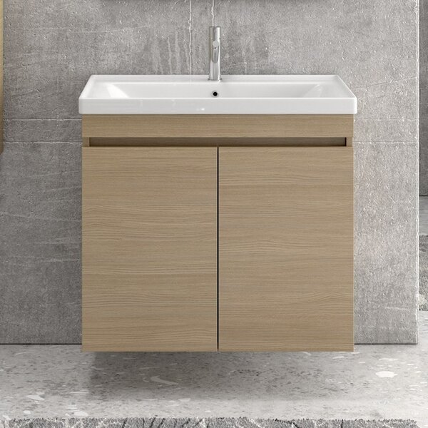 Mobile bagno sospeso 80cm lavabo incasso e due ante SV-80A - KAMALU