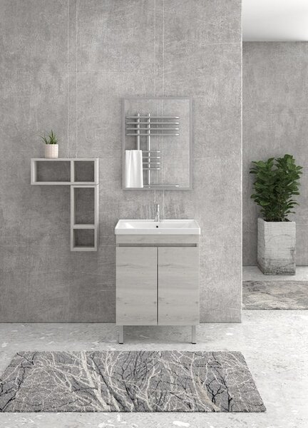 Mobile bagno a terra 65cm con lavabo integrato SV-65T - KAMALU
