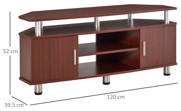 HOMCOM Mobile porta tv, Supporto TV Mobile Moderno, colore Marrone 120 × 39.5 × 52cm|Aosom