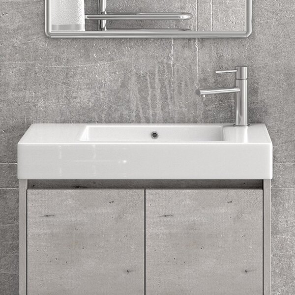 Mobile bagno 70 cm sospeso lavabo incasso e due ante MN-70C - KAMALU