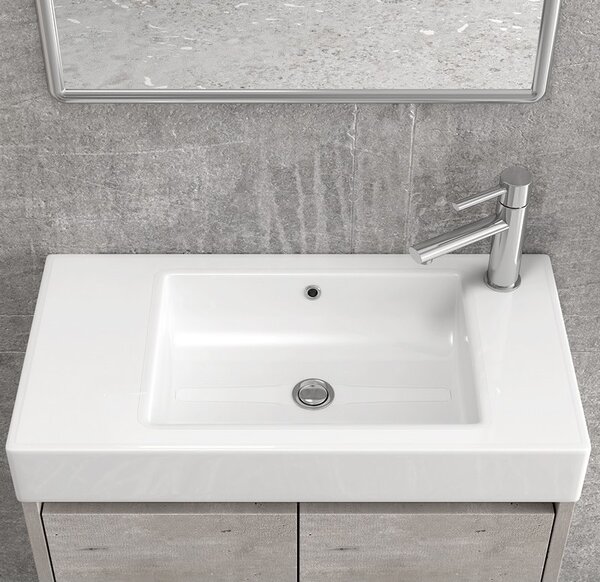 Mobile bagno 70 cm sospeso lavabo incasso e due ante MN-70C - KAMALU