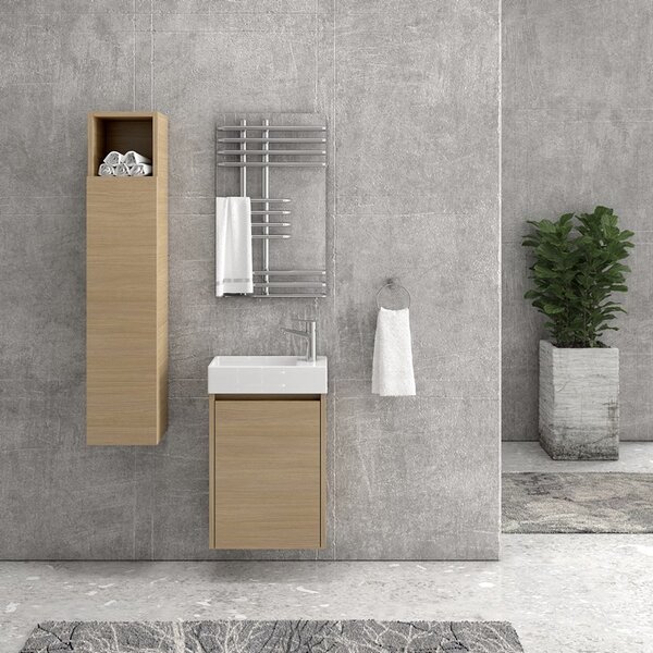 Mobiletto bagno 45 cm sospeso con anta chiusura soft close MN-45B - KAMALU