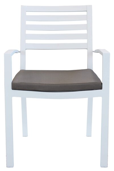 DEXTER - set tavolo in alluminio cm 160/240 x 90 x 75 h con 4 sedie e 2 poltrone Dexter