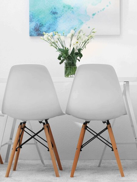 JULIETTE - sedia stile nordico con gambe in legno set da 2