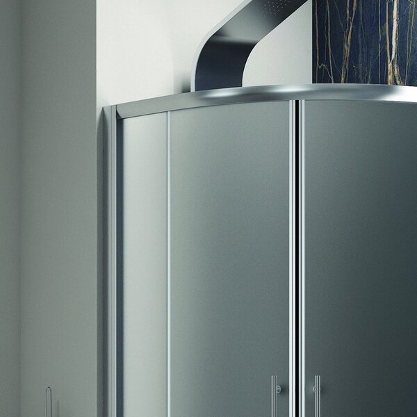 Kamalu box doccia semicircolare 90x90 vetro satinato anticalcare kf2000