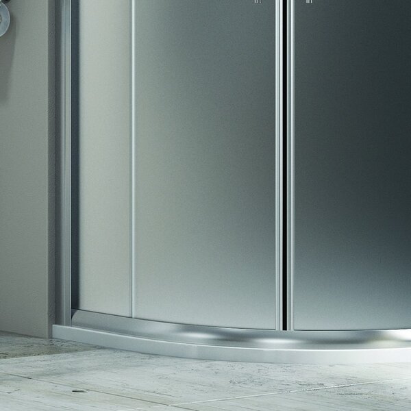 Kamalu box doccia semicircolare 90x90 vetro satinato anticalcare kf2000