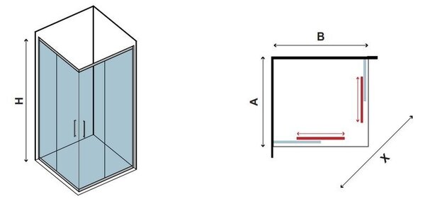 Box doccia 70x90 altezza 170cm trasparente K410 - KAMALU