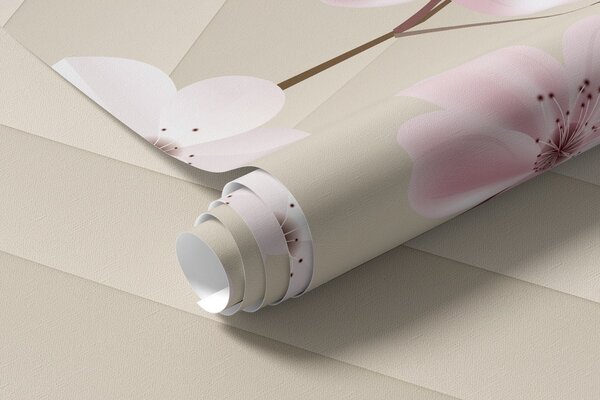 Carta da parati Rami di sakura su uno sfondo sabbioso ondulato, Carta da parati Foresta, Carta da parati Alberi, w08959 : Uwalls.it