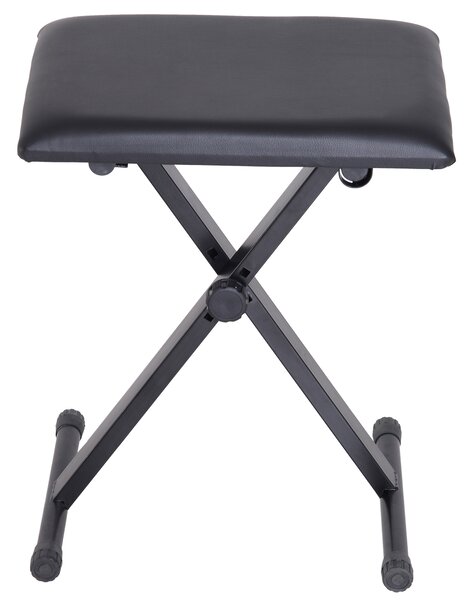 HOMCOM Panca per Pianoforte Imbottita Altezza Regolabile Pieghevole Antiscivolo, Nero, 39x29x47cm|Aosom