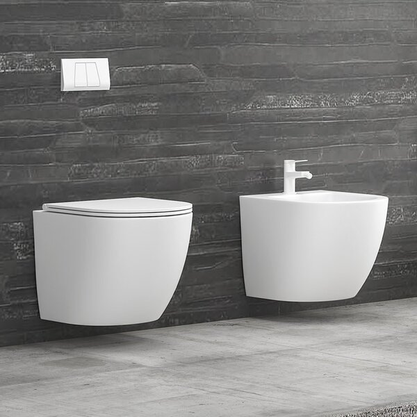 Kamalu sanitari sospesi senza brida colore bianco lucido | mil-bl