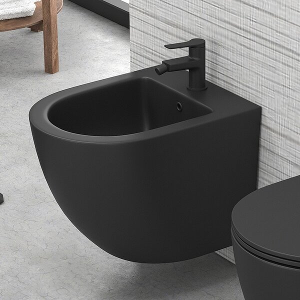 Kamalu sanitari sospesi senza brida colore nero opaco mil-n
