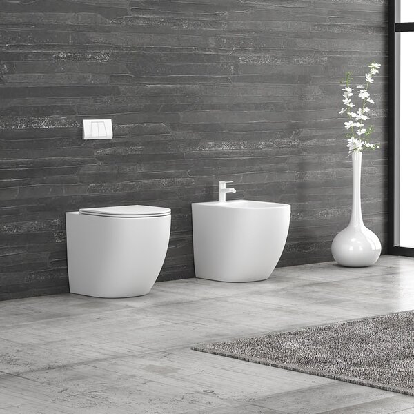 Kamalu vaso filo parete senza brida colore bianco lucido | mil-bl