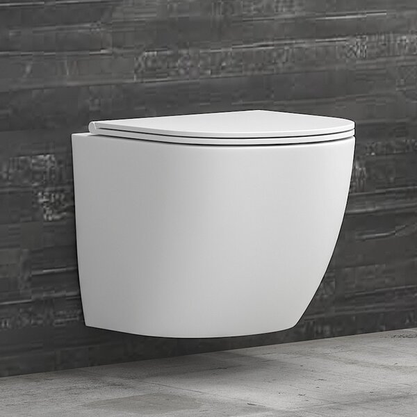 Kamalu vaso sospeso senza brida colore bianco opaco mil-b