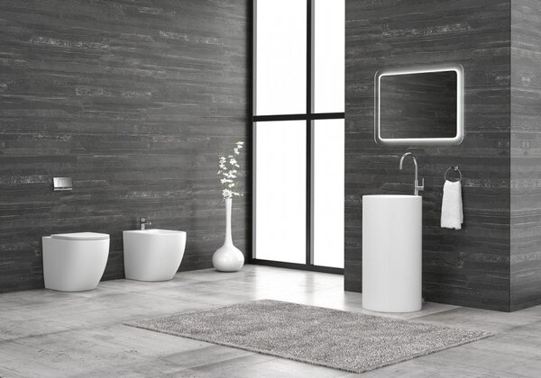 Kamalu lavabo a terra freestanding colore opaco bianco mil-fb