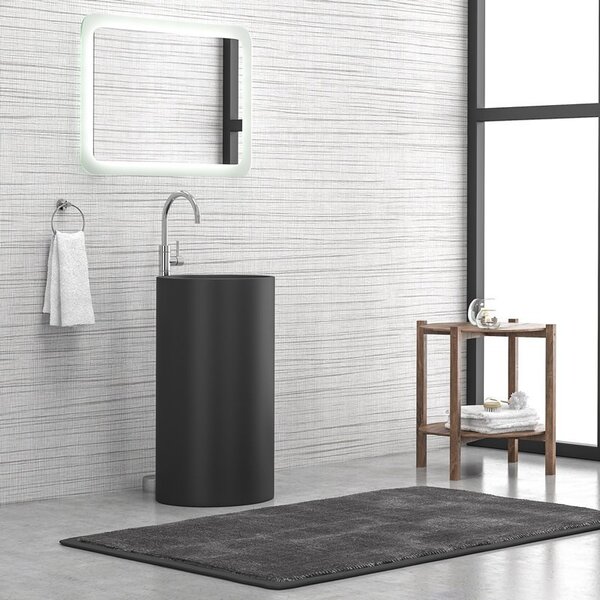 Kamalu lavabo bagno da terra monoblocco colore nero opaco mil-fn