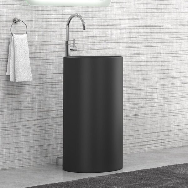 Kamalu lavabo bagno da terra monoblocco colore nero opaco mil-fn