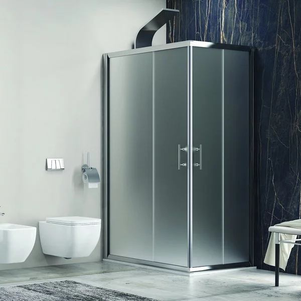 Box doccia 130x90 cm angolo cristallo opaco KF1000 - KAMALU