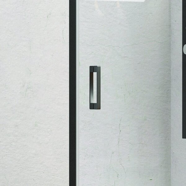 Porta doccia 90cm con telaio nero opaco vetro trasparente NICO-C3000 - KAMALU