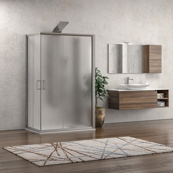 Kamalu box doccia 3 lati 90x90x90 altezza 180 vetro opaco k410