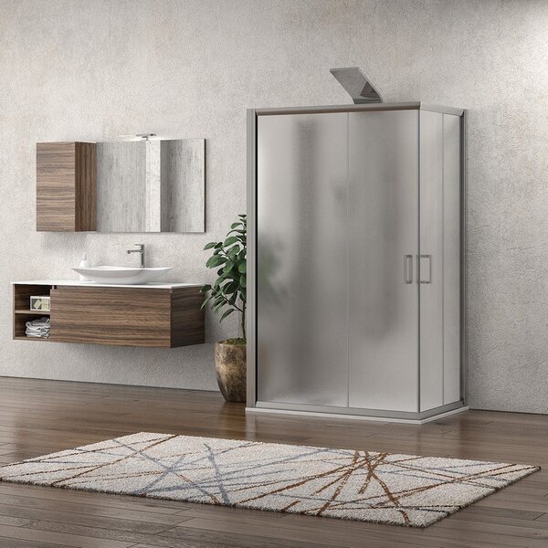 Kamalu box doccia 3 lati 90x90x90 altezza 180 vetro opaco k410