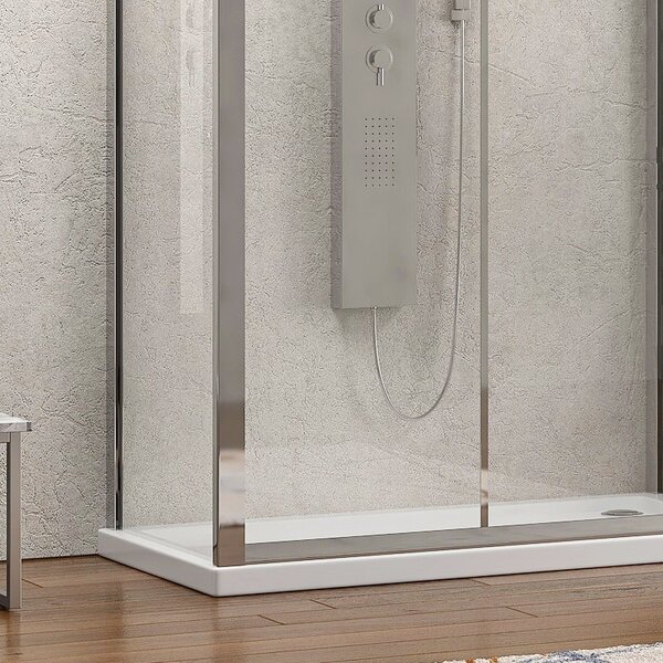 Kamalu box doccia 3 lati 70x100x70 apertura scorrevole vetro trasparente k410ns