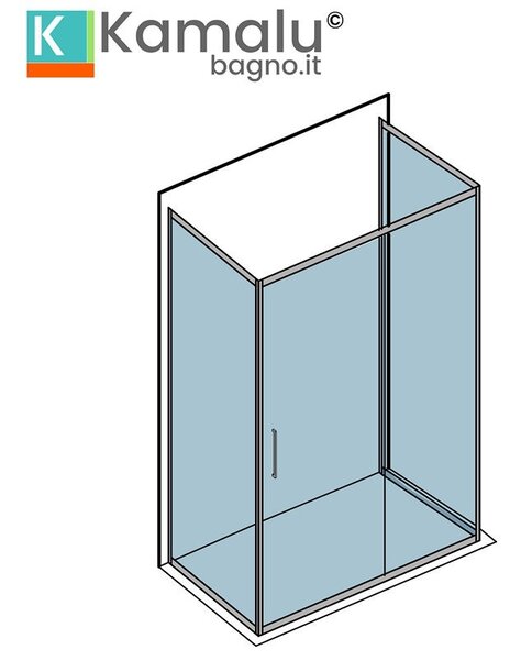 Box doccia tre lati 80x100x80 vetro opaco apertura scorrevole K410NS - KAMALU