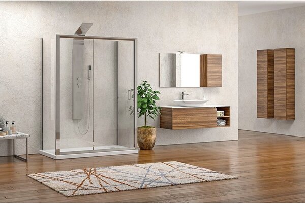 Kamalu box doccia 3 lati 70x100x70 apertura scorrevole vetro trasparente k410ns