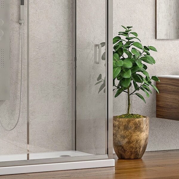Kamalu box doccia 3 lati 70x100x70 apertura scorrevole vetro trasparente k410ns
