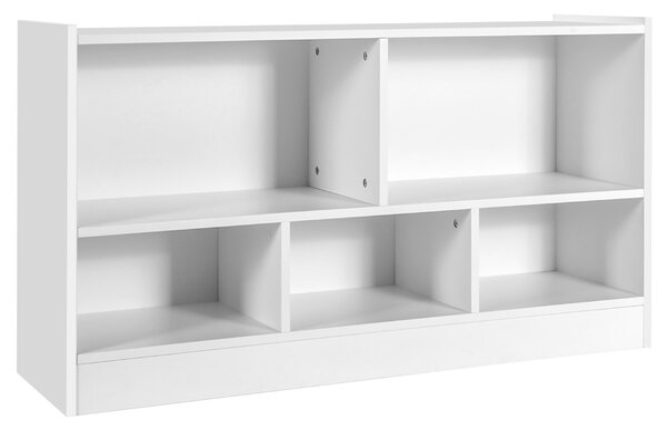 Costway Libreria a 5 cubi per bambini e organizer giocattoli, Scaffale di legno con 5 scompartimenti per stanza Bianco