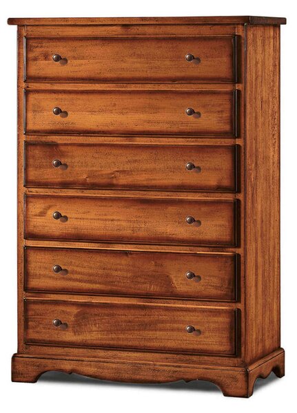 KENDRA - cassettiera in legno massello cm 97 x 49 x 140 h