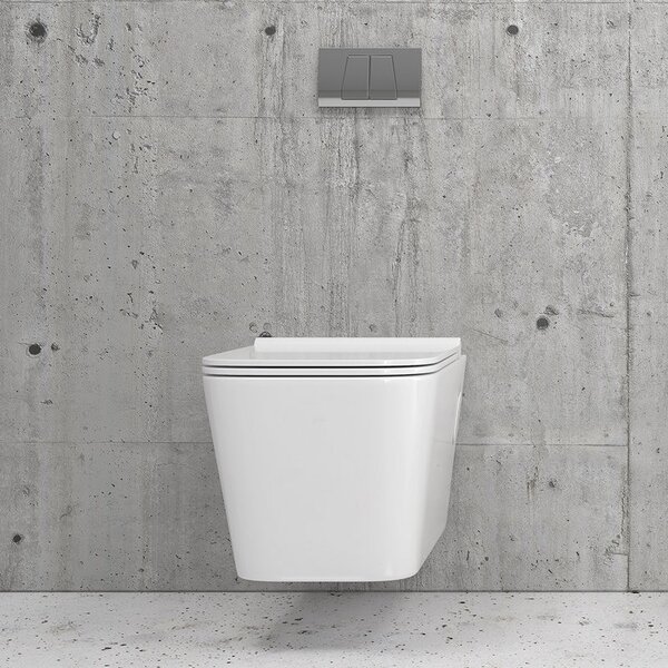 Kamalu wc sospeso senza brida per bagni stretti modello litos-s200