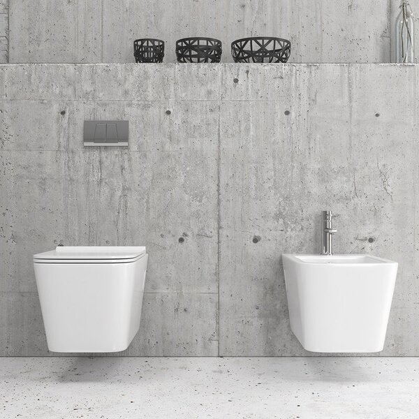 Kamalu wc sospeso senza brida per bagni stretti modello litos-s200